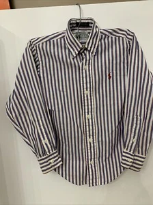 Ralph Lauren Polo Boys Shirt Button Down Stripped Size Kids 10 US A - Picture 1 of 10