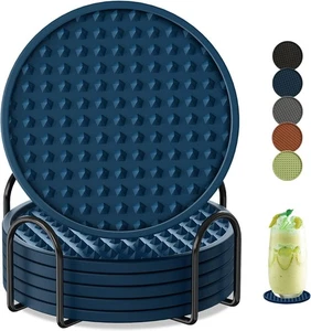 Untersetzer für Getränke 6er Pack Getränk mit Halter, Wärme Blau - Metall Halter  - Bild 1 von 7