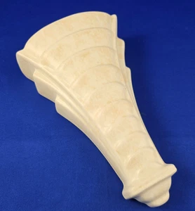 Dappled White & Beige Vintage Ceramic WALL POCKET VASE 8¼ by 5 inches likely USA - Picture 1 of 9
