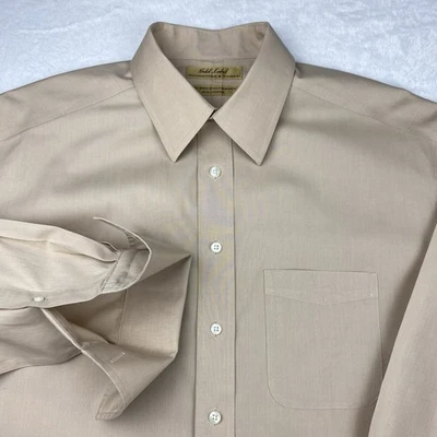 Camisa de vestir Roundtree & Yorke Gold Label para hombre 16-35 arena puños franceses sin hierro Foto 1 de 4