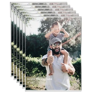 DZZ Clear Acrylic Photo Picture Frames Display Picture,Wall Mounting Clear fo... - Picture 1 of 7