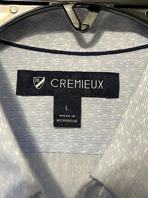 NWT Cremieux Signature Mens 100 % Cotton Geometric Blue Navy Button Up Shirt L - Image 1 of 4