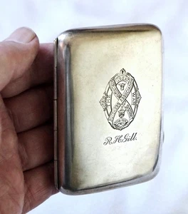 Solid Silver WW1 Tribute Cigarette Case/Medal/Trophy. Darlington Butchers Assn. - Picture 1 of 9