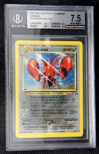 Pokemon Scherox Holo Scizor Deutsch 10/75 Neo Discovery PSA BGS 7,5 NM + - Bild 1 von 2