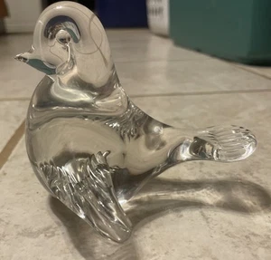 Clear Glass Crystal ? Dove Bird Wings Out And Down 4.5" L x 3.75" T Paperweight - Picture 1 of 10