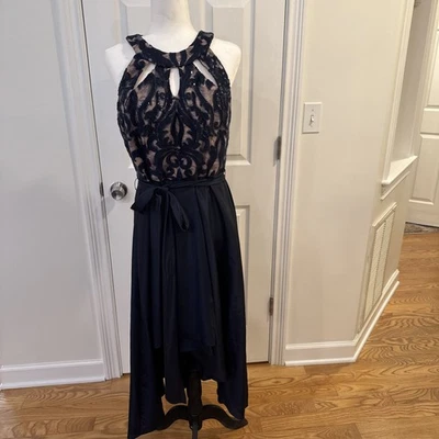 Vestido largo de nailon con lentejuelas R&M Richards para mujer talla 12 alto precioso✅✅ Foto 1 de 4