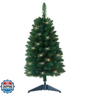 Pre-Lit Artificial Christmas Tree 3Ft, Battery Operated Desktop Xmas Tree wit - Picture 1 of 5