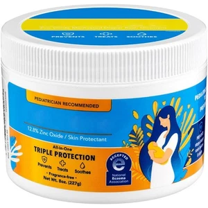 Crema dermatite pannolini per bambino 8 oz ossido di zinco unguento lenisce trattamenti previene - Foto 1 di 8