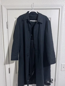 Calvin Klein Thermolite Insulated Microfiber Black Trench Coat Mens 36S Wool - Picture 1 of 15