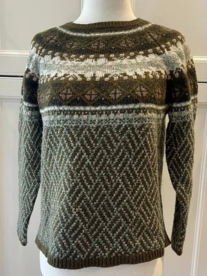 J. Jill Women's Pullover Sweater Winter Ski Fair Isle Wool Blend - Image 1 of 4