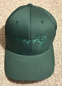 SRT Hellcat Charger Challenger Cat Logo Flexfit Hat GREEN ON GREEN DESIGN RARE!! - Picture 1 of 6