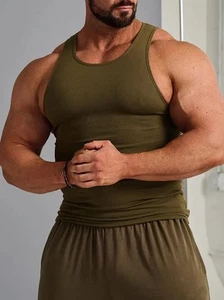 Aeropostale Men's Pro Cotton Pro Stretch Lightweight Green Tank Top A-Shirt S-L - Picture 1 of 2