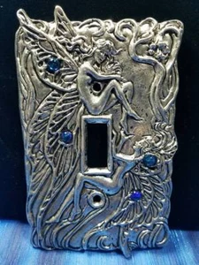 Blue Fairy Pewter Light Switch Plate Single Switch Fellowship Foundry US *NEW* - Picture 1 of 8