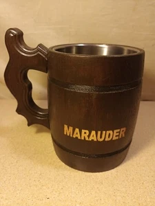 Beer Mug - Wooden Tankard 1 Pint Handmade Beer Barrel Look - Picture 1 of 9