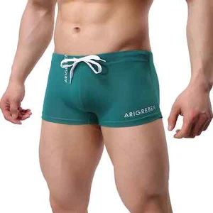 Costume da bagno uomo sexy uomo beachwear costume da bagno spiaggia pantaloncini boxer. - Foto 1 di 26