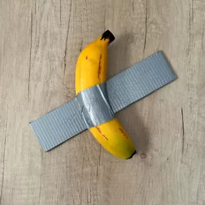 Funny Realistic Style Duct Tape Banana Wall Art Antique Quirky Home Office Decor - Picture 1 of 5