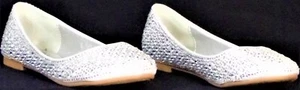 DIVA BY BENJAMIN WALK size 7 D107 silver-metallic/rhinestones ballet flats - Picture 1 of 12