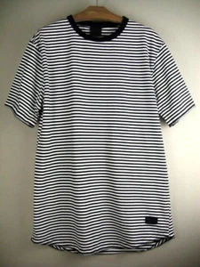 Noveno salón talla Camiseta L algodón/politre a rayas blanca y negra - Imagen 1 de 5