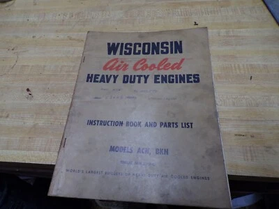 wisconsin air cooled engine instructions parts book model acn bkn - Image 1 of 3