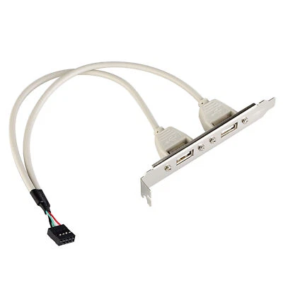9pin Motherboard to USB Converter 2 port Expansion Adapter Bracket Mount Panel - Image 1 of 4