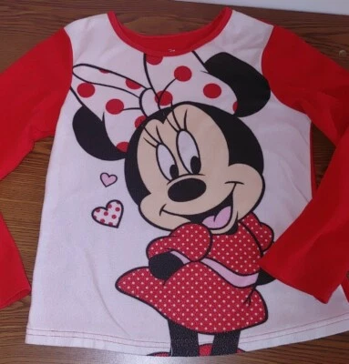 Girls Minnie Mouse Pajama Shirt Size 7/8 - Image 1 of 2