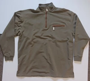 Pullover Havana Jack's Café Tropical Breeze Wear Grande 1/4 Cremallera Verde Oliva Nuevo - Imagen 1 de 7