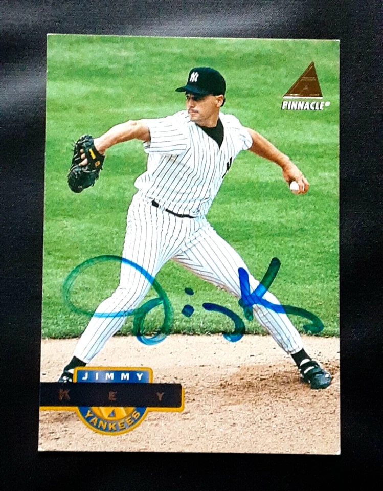 TARJETA DE BÉISBOL AUTOGRAFIADA FIRMADA POR JIMMY KEY LANZADOR DE LOS NEW YORK YANKEES Foto 1 de 1