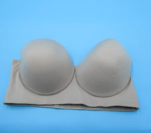 Leonisa Push Up Bra 36DD Shapewear Beige Strapless Long Line Contouring 011911 - Picture 1 of 9