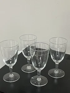 Juego de 4 gafas de barra de vástago vintage de cristal grabado de 5"" de alto 1,75"" de 2 oz - Imagen 1 de 9