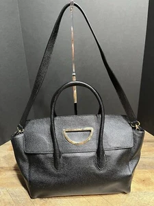 Samantha Thavasa 2 Way Shoulder/Handbag Purse Black Leather  - Picture 1 of 17