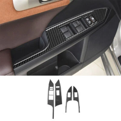 Cubierta de interruptor de elevación de ventana de fibra de carbono 4 piezas para Lexus CT200h 2011-2017 Foto 1 de 4