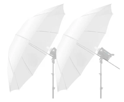 Pro Parabolic Photography Umbrella for Photo/Video 39" White Translucent, 2 PACK - Image 1 of 4