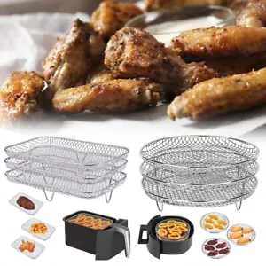 Stackable Air Fryer Racks Stainless Steel Basket Tray Air Fryer Accessories - Picture 1 of 15