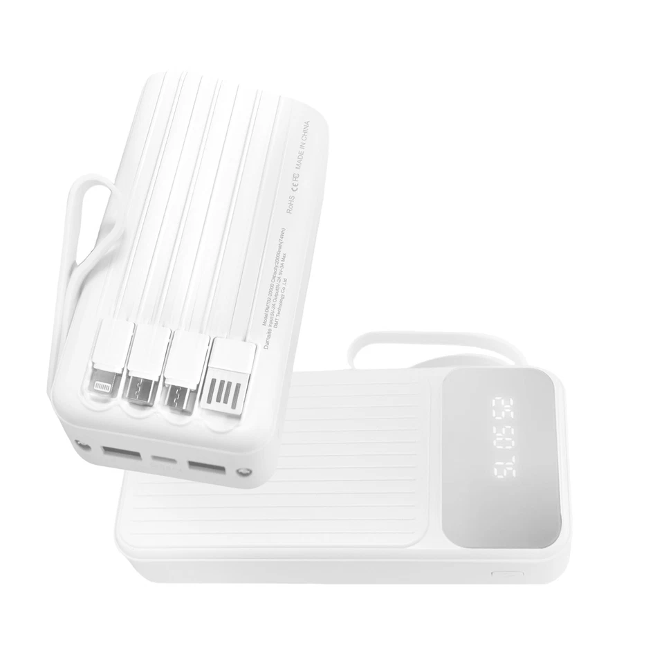 Power Bank 20000mAh 4 cabos USB carregador de bateria portátil para celular - Imagem 1 de 1