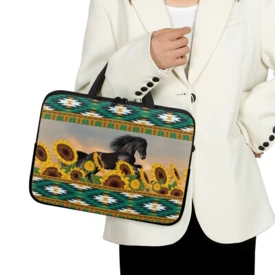 Girasoles y Caballos 10-17" Laptop Bolsa Funda Estuche de Transporte Cubierta Notebook Foto 1 de 4