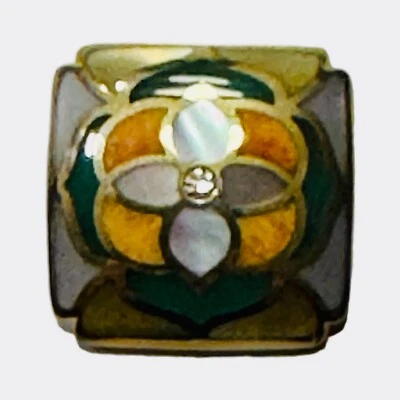 Asch Grossbardt 18K Yellow Gold Inlaid Slide Pendant - Image 1 of 3