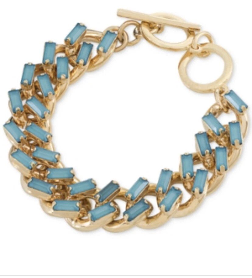 Pulsera de palanca de piedra verde tono dorado Carolee $85 JT209 Foto 1 de 1