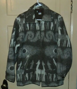 Sumac Designs Wool Jacket Coat Zipper Front Llamas Mens Small Santa Fe - Picture 1 of 5