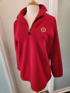 Lauren Ralph Lauren Red Fleece Crest Logo Vintage Mens Size Sm RN 54050 CA08349 - Picture 1 of 6