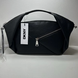 DKNY Monroe Top Handle Crossbody Black/Silver Purse Brand New - Picture 1 of 19