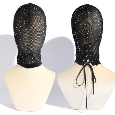 Black Polyester Full Hood Role Play Sexy Dominatrix Slave Costume Mask-Choose ⇓ - Image 1 of 4