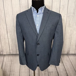 Michael Kors 44S Blue Check Polyester & Rayon 2-Button Dual-Vent Sports Coat - Picture 1 of 8