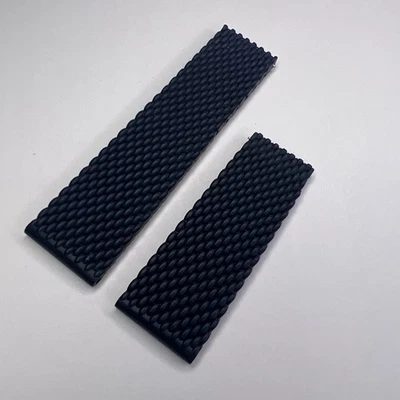 Auténtica correa de reloj Breitling 22 mm x 20 mm malla de goma azul 281S Foto 1 de 4