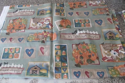 1 yards 20" x 44" Quilt Sewing Fabric Daisy Kingdom Pumpkin Pal Patch Fall - Image 1 of 4