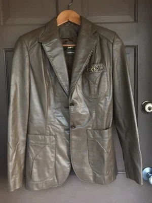 VTG Etienne Aigner Lined Leather Tapered Women’s Jacket Sz 6 Stunning Exc - Image 1 of 4
