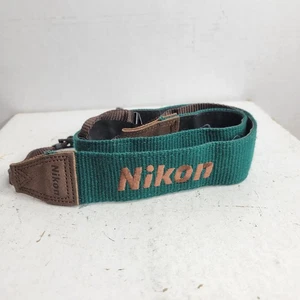 Correa de cámara Nikon vintage para cuello verde bosque/marrón  - Imagen 1 de 4
