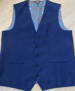 Formal Waistcoat, Men’s, Blue Fancy Floral Lining, Size 42 Long NEXT - Picture 1 of 8