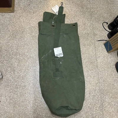 Vintage British Army Kit Bag Duffle Canvas Military Stuff Sack PROP - Image 1 of 4