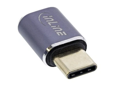 InLine Adattatore USB4 USB-C maschio/femmina alluminio grigio 35900A - Immagine 1 di 4