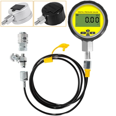 10000PSI Digital Hydraulic Pressure Test Coupling Gauge Manometer Tester Set - Image 1 of 4